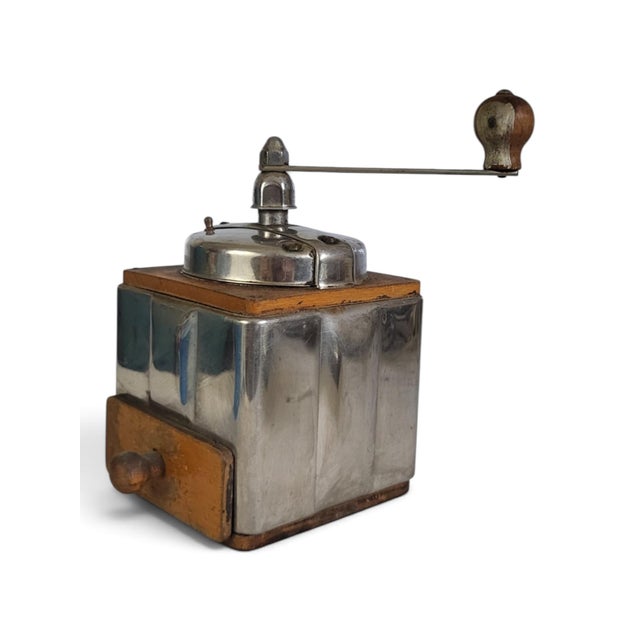 Brown Coffee Grinder with Chrome Body from Peugeot Frères, 1940s For Sale - Image 8 of 12