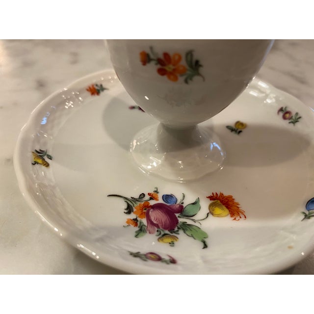 Shabby Chic Antique Nymphenburg Porcelain Egg Cups - Set of 6 For Sale - Image 3 of 11