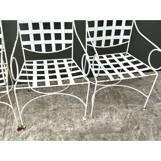 Vintage Wrought Iron Dining Chairs After Papperzini For Sale - Image 10 of 15