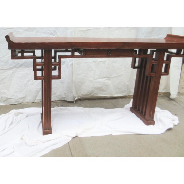 Antique Chinese Elm Altar Table Circa 1900 For Sale - Image 4 of 11