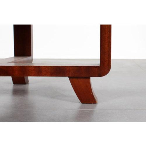 Art Deco Circular Side Table in Bentwood and Pink Mirrored Glass, Italy, 1930s For Sale - Image 14 of 15