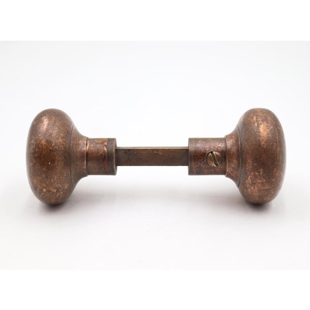 Mid 20th Century Vintage Passage Traditional Brass & Steel Door Knob Set For Sale - Image 5 of 11