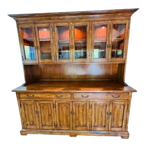 Vintage Bausman & Co. Inc. Ontario, California Bench Made Welsh Cupboard Cabinet, LightsCupboard