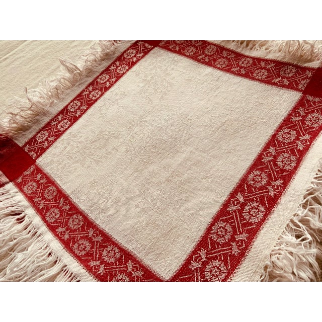19th Century French Hand-Woven Linen Napkins With Fringe, Set of 8 For Sale - Image 9 of 10
