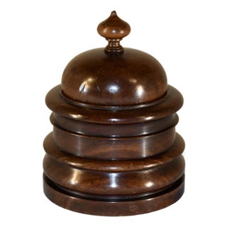 19th Century Treen Mahogany Lidded Box For Sale
