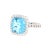 Contemporary Blue Topaz Diamond White Gold Cocktail Ring, Size 7 For Sale - Image 3 of 6