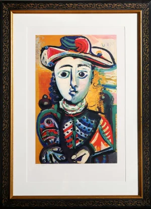 1980s "Jeune Femme Assise dans un Fauteuil" Lithograph After Pablo Picasso