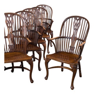 Set of 6 Vintage Windsor Chairs, English, Victorian Revival, Country House Seat For Sale