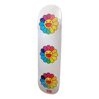 Flower Skateboard Deck in Silkscreen on Maple from Takashi Murakami For Sale
