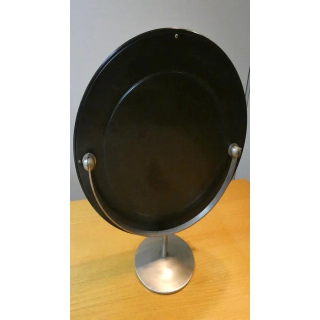 Silver Table Mirror in Satin Steel by Gaetano Missaglia, 1960s For Sale - Image 8 of 12