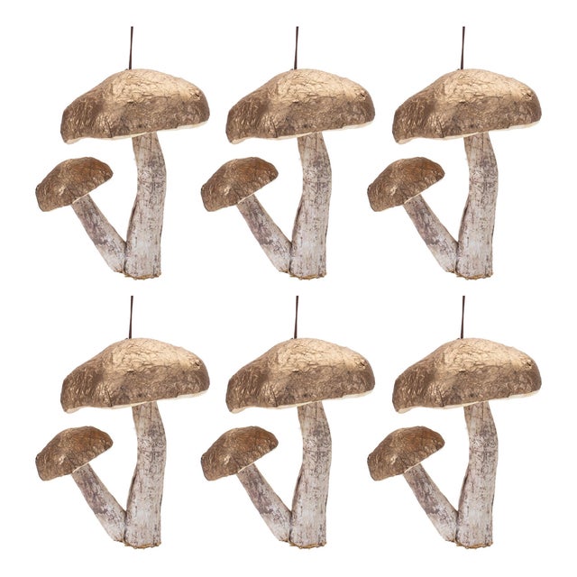 Contemporary Double Mushroom Ornament (Set of 6) For Sale - Image 3 of 3