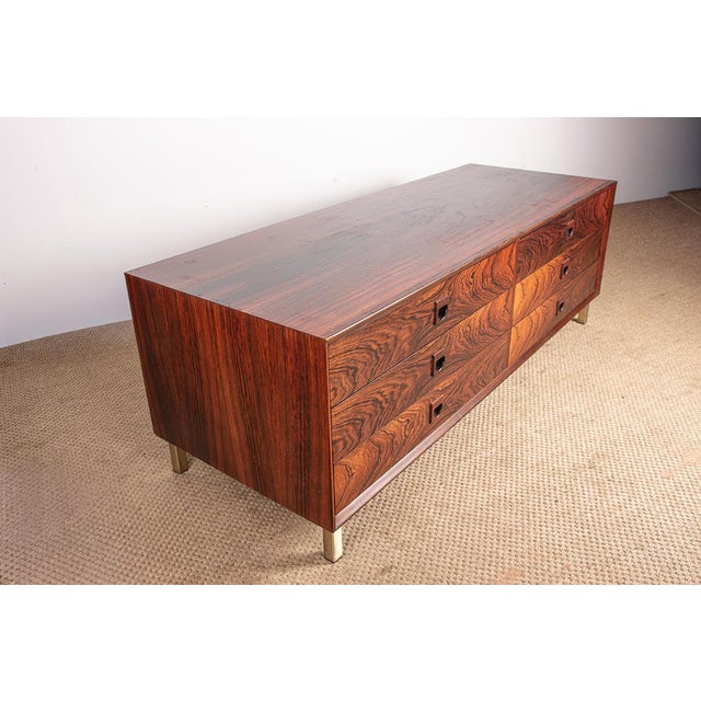 Low Danish Chest of Drawers in Rosewood by Erik Brouer for Brouer Møbelfabrik, 1960 For Sale - Image 10 of 15