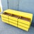 Wood Postmodern Yellow Gloss Laminate Waterfall Dresser - 9 Drawers For Sale - Image 7 of 8