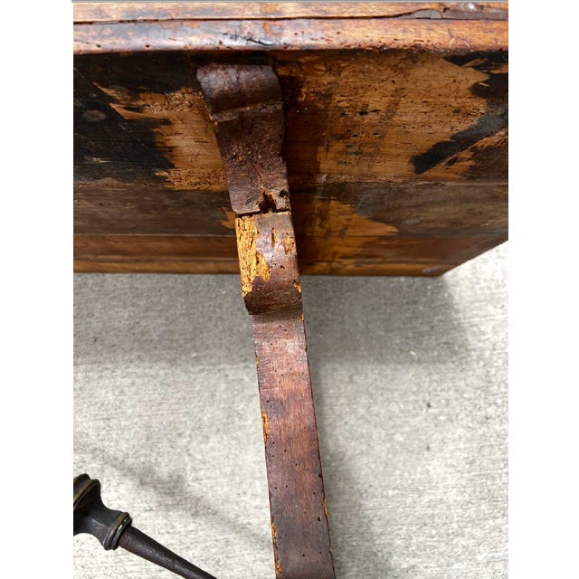 19th-Century Spanish Baroque Style Trestle Work Table / Dining Table For Sale In Los Angeles - Image 6 of 18