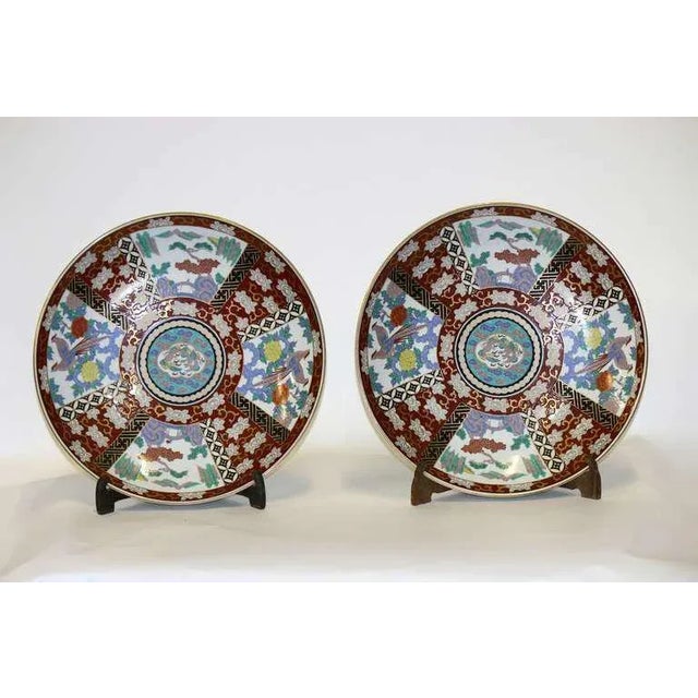 Japanese Meiji Period Large Japanese Imari Chargers with Provenance 19th Century - a Pair For Sale - Image 3 of 4
