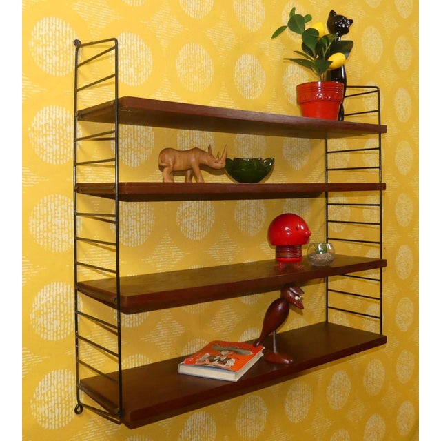 Swedish String Shelving Unit with Teak Shelves by Nisse Strinning for String, 1960s For Sale - Image 4 of 18