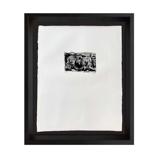 Henry Moore Hand Signed Lithograph Original, "Two Heads" For Sale - Image 4 of 8