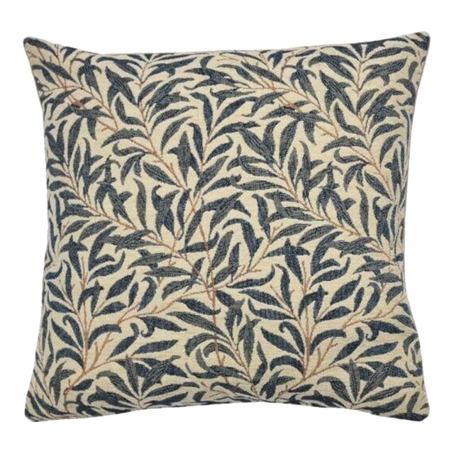 Willow Bough Blue Tapestry Cushion With Feather Filler - 33x33cm (13"x13") For Sale