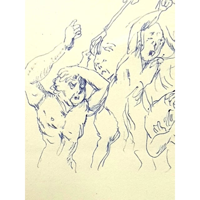 Tsuhugaru Foujita - Fear - Original Drawing 1957 For Sale - Image 3 of 7