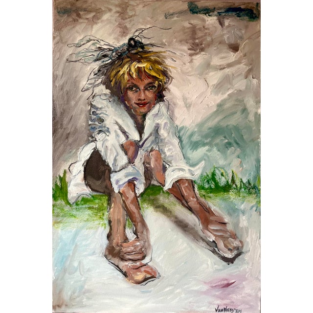 "UnAware", Oil Painting, Framed Portrait, by Van Ness For Sale In Saint Louis - Image 6 of 10