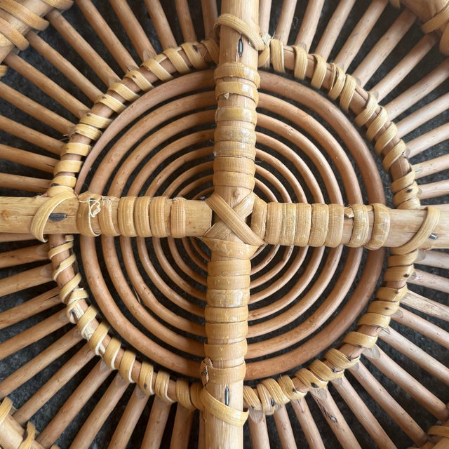 Franco Albini Franco Albini Style Rattan Ottoman in Lobster Pot Design For Sale - Image 4 of 12