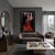 Mixed media work on aluminum by Patrick Guyton titled Bella Vita. The composition presents a vertically oriented portrait...