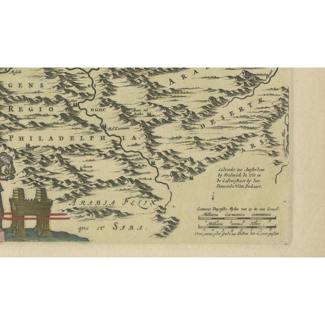 Copper Map of Palestine by Frederic De Wit, 1670 For Sale - Image 8 of 13