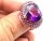 Bochic "Orient" Vintage Pink Sapphire & Amethyst Ring Set Inn 18K Gold & Silver For Sale - Image 16 of 18