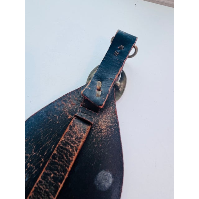 Animal Skin English Horse Brass and Leather Strap, 6 Medallions For Sale - Image 7 of 10