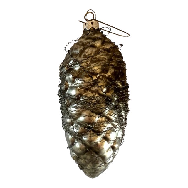 Antique German Wire-Wrapped Pine Cone Christmas Ornament For Sale
