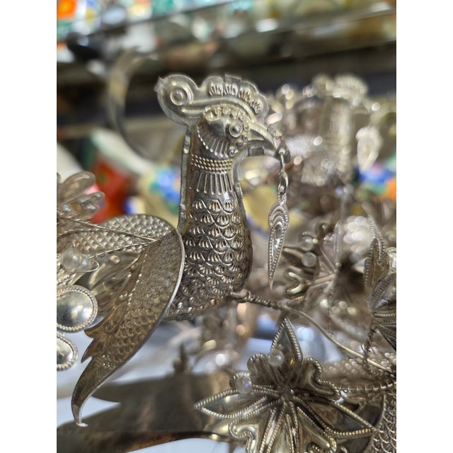 Hill Tribe Silver Ceremonial Headdress For Sale - Image 4 of 6