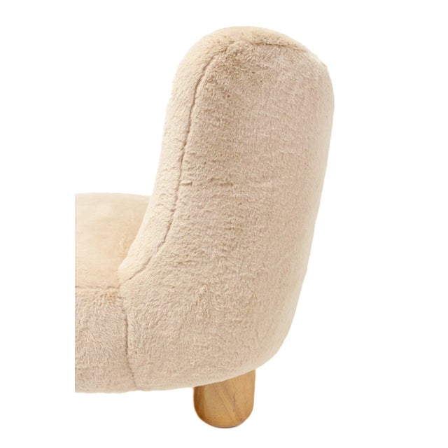 Wood Occasional Plush Lounge Chair For Sale - Image 7 of 11