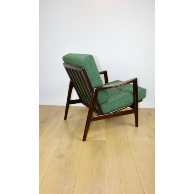 Vintage PRL Lounge Chair in Green Boucle, 1970s For Sale - Image 6 of 12