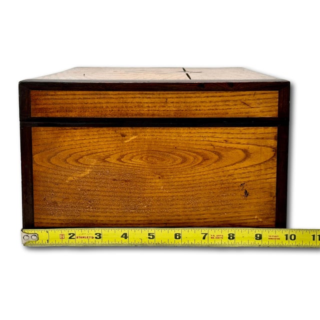 Outstanding Antique Hand Made American Chestnut & Genuine Rosewood Documant Box With Exotic Wood Inlays - Circa 1870s For Sale - Image 16 of 18