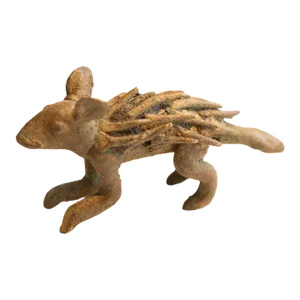 Vintage African Porcupine Eating Figurine