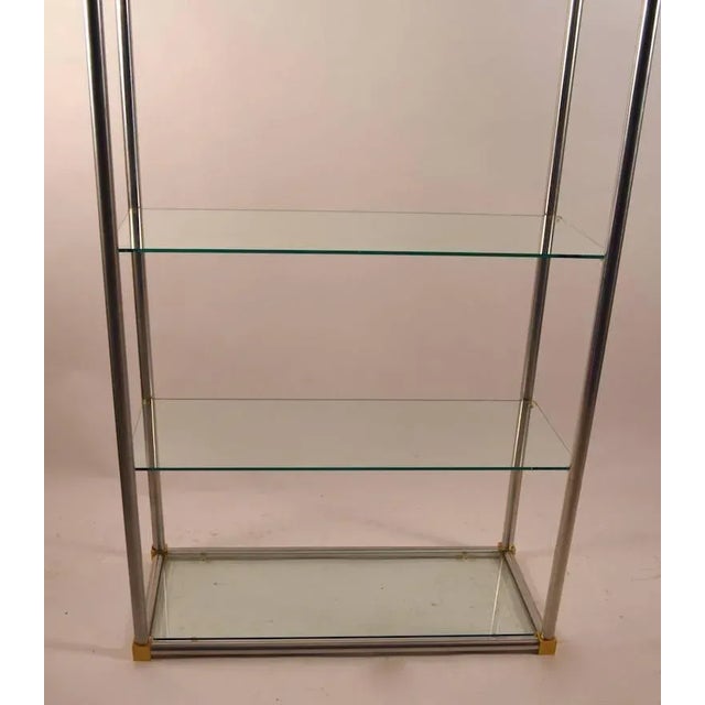 John Vesey Aluminum / Brass and Glass Etagere, Vitrine by Vesey For Sale - Image 4 of 11
