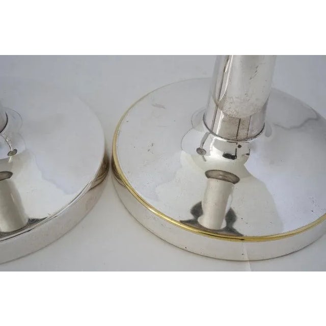 Silverplate Candlesticks Tommi Parzinger - A Pair For Sale - Image 9 of 17