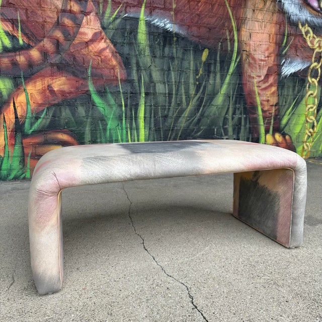 This is a vintage Karl Springer style waterfall bench that would look great in your foyer or at the end of your bed....
