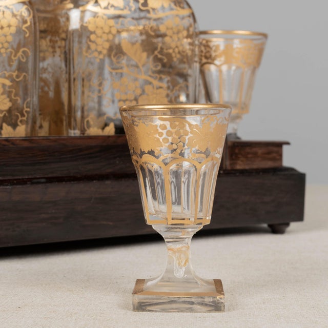 19th Century French Marquetry Tantalus Cordial Decanter Set - Set of 11 For Sale - Image 16 of 18
