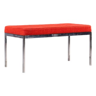 Florence Knoll Mid Century Chrome Two Seat Bench For Sale