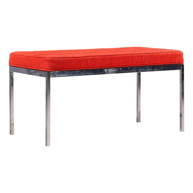 Florence Knoll Mid Century Chrome Two Seat Bench For Sale