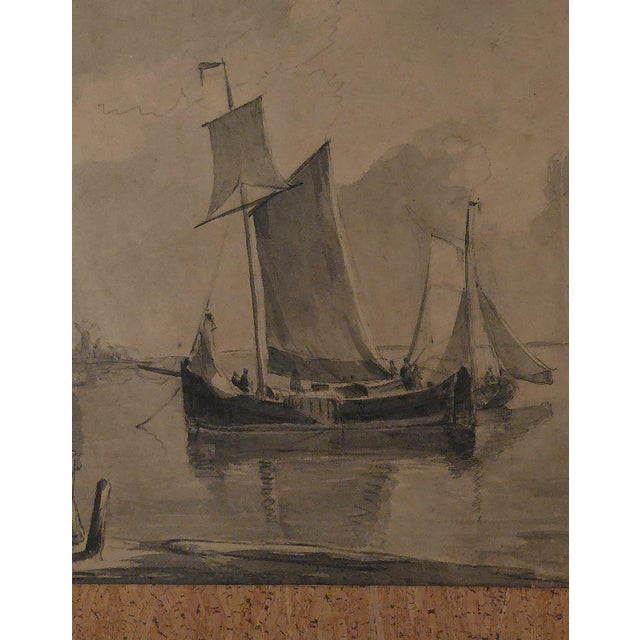 Early 18th Century Large Dutch Old Master Study Pen and Ink Painting For Sale - Image 4 of 7