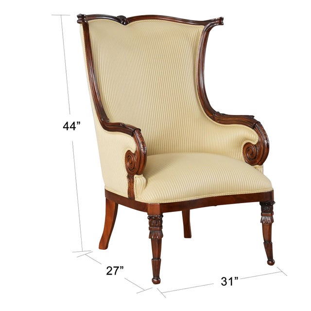 An extremely popular American Fireside Chair designed after an original antique chair. This reproduction antique has all...
