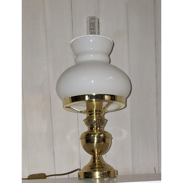Vintage Table Lamp with White Glass Shade from WSB, 1980s For Sale - Image 6 of 8