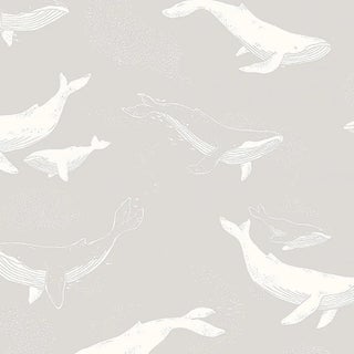 Borastapeter Whales Wallpaper in Grey For Sale