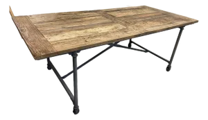Restoration Hardware Reclaimed Wood and Iron Dining Table Conference Room Table