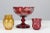 Bohemian Crystal Glass Set in Ruby Red and Yellow, 1880s, Set of 3 For Sale - Image 12 of 12