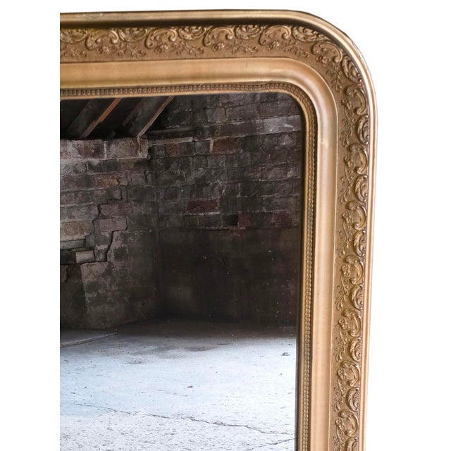 Large Antique Gilt Overmantle Wall Mirror, 1900s For Sale - Image 3 of 8