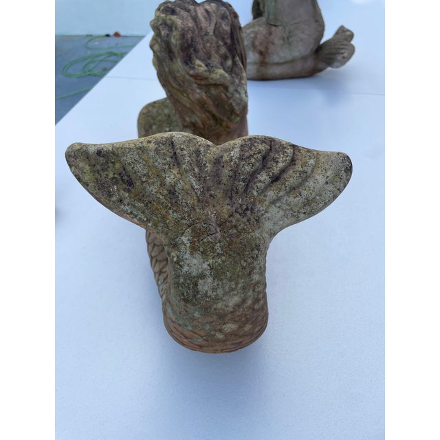 1980s Vintage Terracotta Mermaid Statue | Hand-Sculpted Figurative Art With Natural Patina For Sale - Image 5 of 9