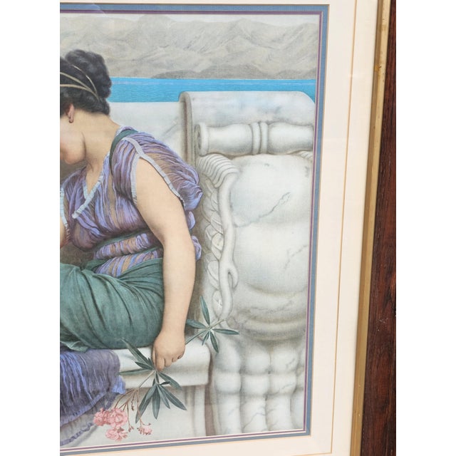 Vintage Godward “Summer Idleness / Day Dreams” Framed Print — 38" × 30¾" Oak Frame For Sale In Los Angeles - Image 6 of 12